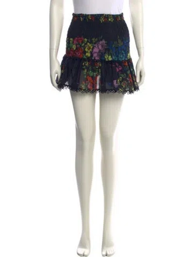 Pre-owned Charo Ruiz Floral Print Mini Skirt In Multi