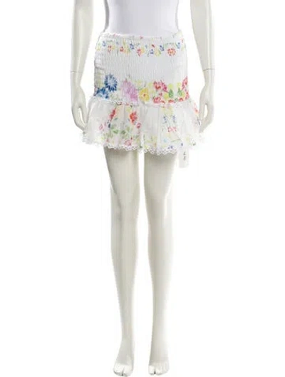 Pre-owned Charo Ruiz Floral Print Mini Skirt In Neutral