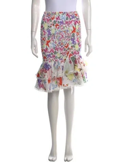 Pre-owned Charo Ruiz Floral Print Mini Skirt In Neutrals