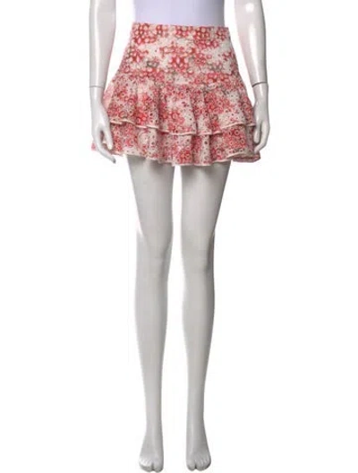 Pre-owned Charo Ruiz Floral Print Mini Skirt In Orange