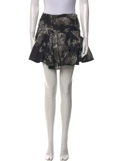 Pre-owned Charo Ruiz Floral Print Mini Skirt W/ Tags In Black