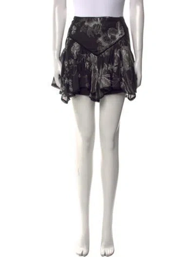 Pre-owned Charo Ruiz Floral Print Mini Skirt W/ Tags In Black