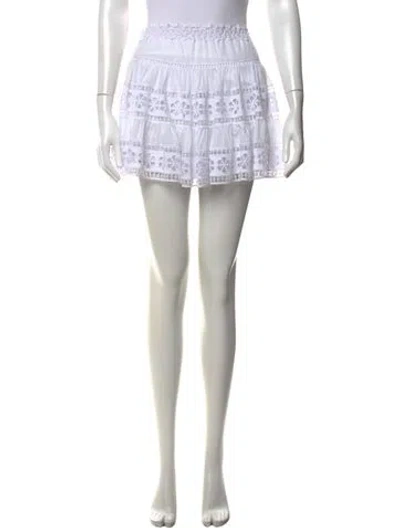 Pre-owned Charo Ruiz Floral Print Mini Skirt In White