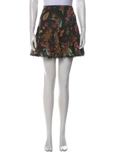 Pre-owned Charo Ruiz Floral Print Mini Skirt In Yellow