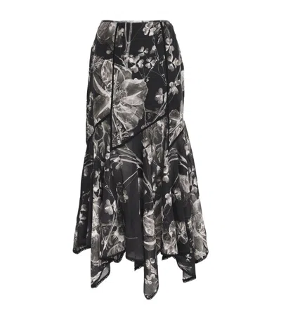 Charo Ruiz Floral Print Nopy Midi Skirt In Multi