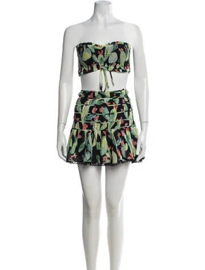 Pre-owned Charo Ruiz Floral Print Ruffle Embellishment Skirt Set In Multi