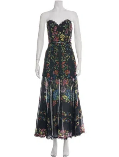 Pre-owned Charo Ruiz Floral Print Skirt Set In Black