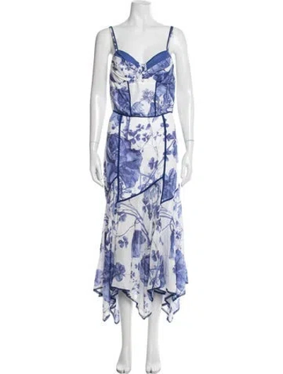 Pre-owned Charo Ruiz Floral Print Skirt Set In Blue