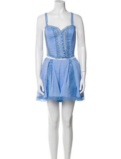 Pre-owned Charo Ruiz Floral Print Skirt Set W/ Tags In Blue