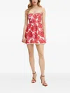 Charo Ruiz Floral-print Smocked Mini Dress In Red
