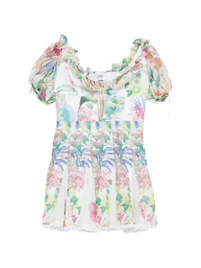 Charo Ruiz Floral Ruffled Mini Dress In Multi