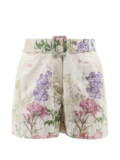 Charo Ruiz Pansy Cotton Blend Shorts With All-over Floral Pattern In Animal Print