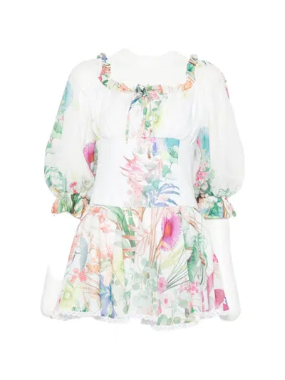 Charo Ruiz Floral-print Mini Dress In White