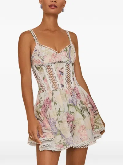 Charo Ruiz Gardenia Floral-print Mini Dress In Animal Print
