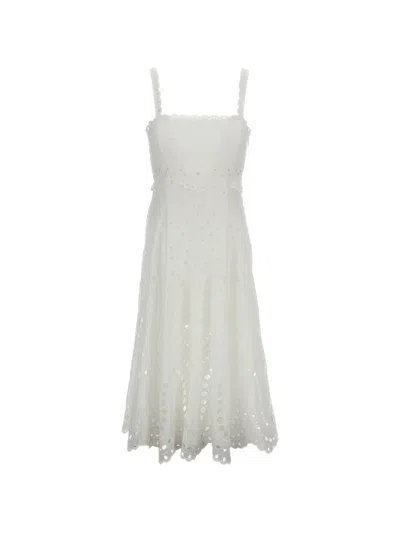 Charo Ruiz Glimmer Broderie-anglaise Midi Dress In White