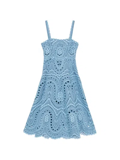 Charo Ruiz Glimmer Scalloped-hem Midi Dress In Blue