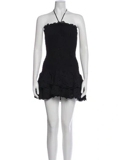 Pre-owned Charo Ruiz Halterneck Mini Dress In Black