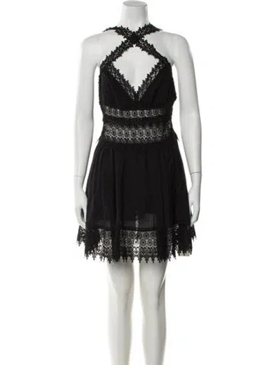 Pre-owned Charo Ruiz Halterneck Mini Dress In Black