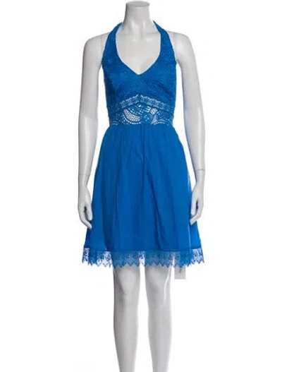 Pre-owned Charo Ruiz Halterneck Mini Dress W/ Tags In Blue