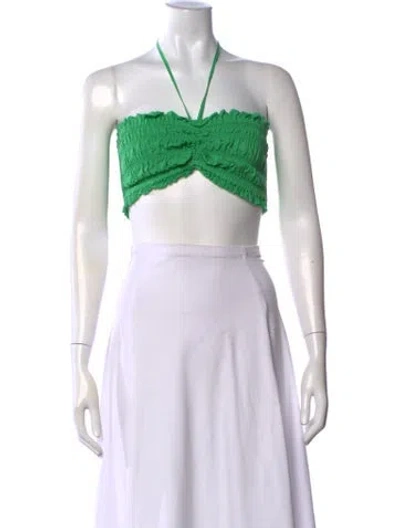 Pre-owned Charo Ruiz Halterneck Sleeveless Crop Top In Green