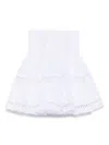 Charo Ruiz Greta Crocheted Lace-paneled Cotton-blend Mini Skirt In White
