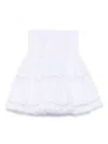 Charo Ruiz Greta Crocheted Lace-paneled Cotton-blend Mini Skirt In White
