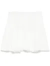 Charo Ruiz Ruffle Mini Skirt In White Embroidered Cotton