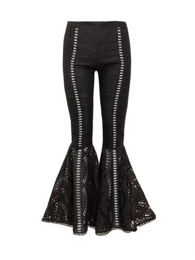 Charo Ruiz Ibiza Flared Lace Pants In Black