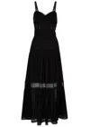 Charo Ruiz Ibiza Giogia Lace-trimmed Cotton-blend Maxi Dress In Black