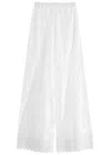 Charo Ruiz Ibiza Jeret Wide-leg Sheer Lace Trousers In White