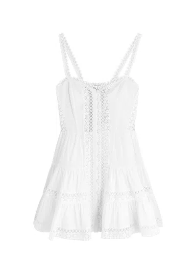 Charo Ruiz Ibiza Lenora Lace-embellished Cotton-blend Mini Dress