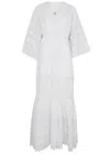 Charo Ruiz Ibiza Margherita Lace-trimmed Cotton-blend Maxi Dress In White