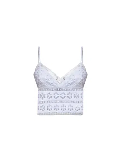 Charo Ruiz Ibiza Melie Crop Top In White