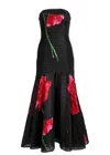 Charo Ruiz Ibiza Opal Floral-print Cotton-blend Midi Dress In Black Red