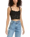 Charo Ruiz Tessa Broderie Anglaise Cotton-blend Top In Black