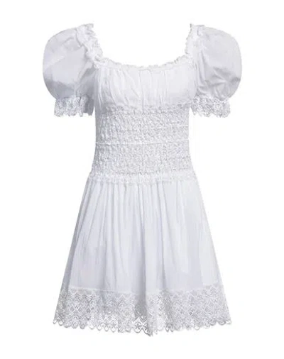 Charo Ruiz Cotton Melissa Dress With Macrame' Lace Details In White
