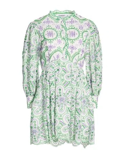 Charo Ruiz Ibiza Woman Mini Dress White Size S Cotton, Polyester In Multi