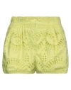Charo Ruiz Palok Shorts In Broderie Anglaise In Green