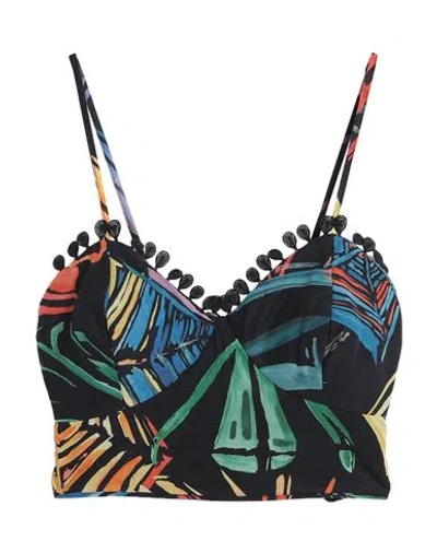 Charo Ruiz Ibiza Woman Top Black Size Xs Cotton, Polyester