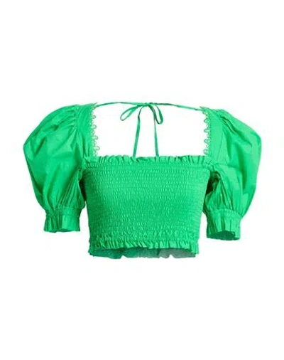 Charo Ruiz Ibiza Woman Top Green Size L Cotton, Polyester
