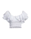 Charo Ruiz Ibiza Woman Top White Size S Cotton, Polyester