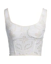 Charo Ruiz Ibiza Woman Top White Size Xs Cotton, Linen, Polyester In White