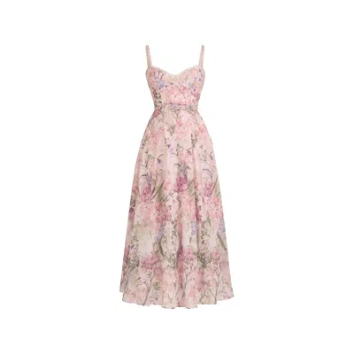 Charo Ruiz Iraso Floral-lace Midi Dress In Pink