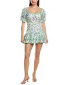 Charo Ruiz Yara Pleated Broderie Anglaise Cotton-blend Mini Dress In White