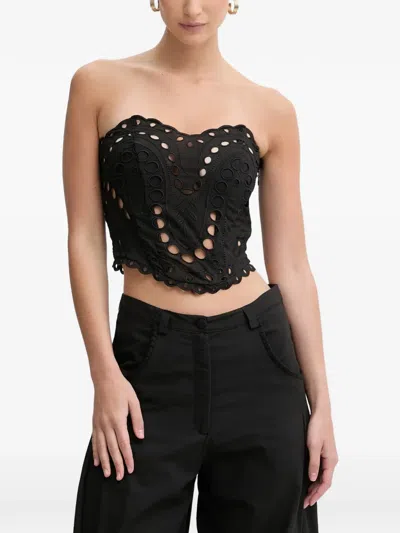 Charo Ruiz Kai Cutout Strapless Top In Black