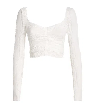 Charo Ruiz Knitted Briny Crop Top In White
