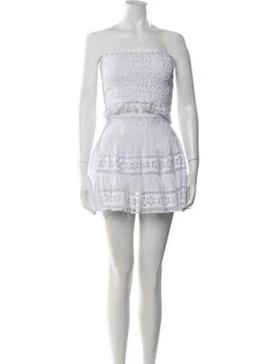 Pre-owned Charo Ruiz Lace Pattern Crochet Trim Skirt Set W/ Tags In White