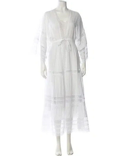 Pre-owned Charo Ruiz Lace Pattern Cutout Accent Cover-up In White