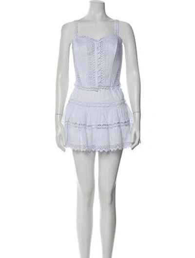 Pre-owned Charo Ruiz Lace Pattern Eyelet Trim Lounge Set In White