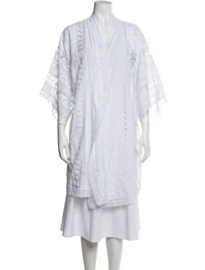 Pre-owned Charo Ruiz Lace Pattern Jacket In White